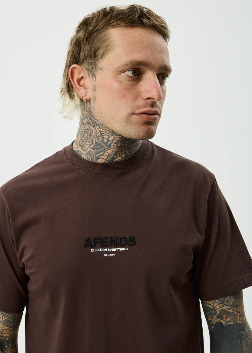 AFENDS // Vinyl Retro Tee WASHED COFFEE