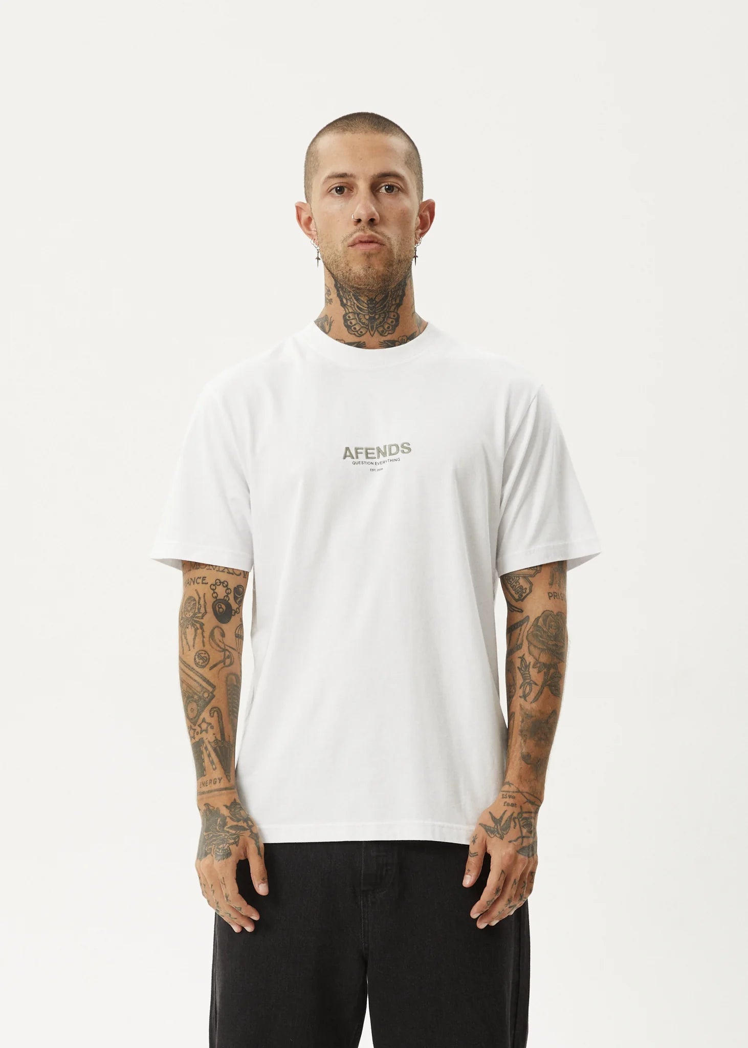 AFENDS // Vinyl Retro Tee WHITE