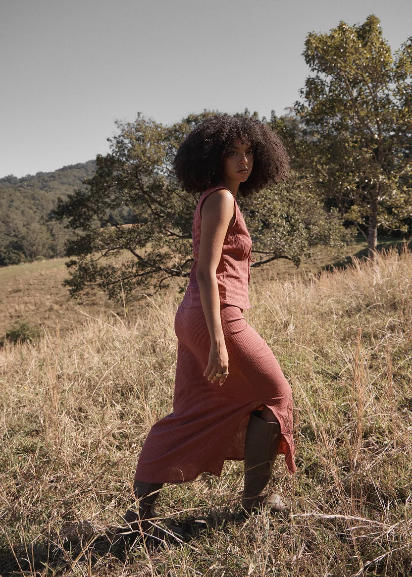 Kali Maxi Skirt INDY ROSE CHECK