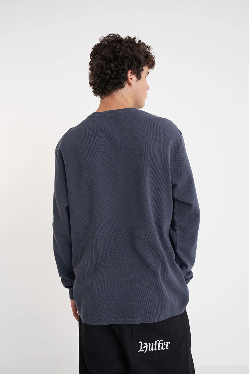 HUFFER // Waffle LS Sup Tee ASPHALT