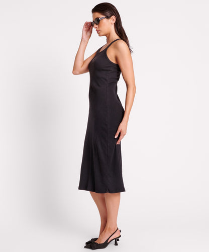 ONE TEASPOON // Rib Singlet Midi Dress WASHED BLACK