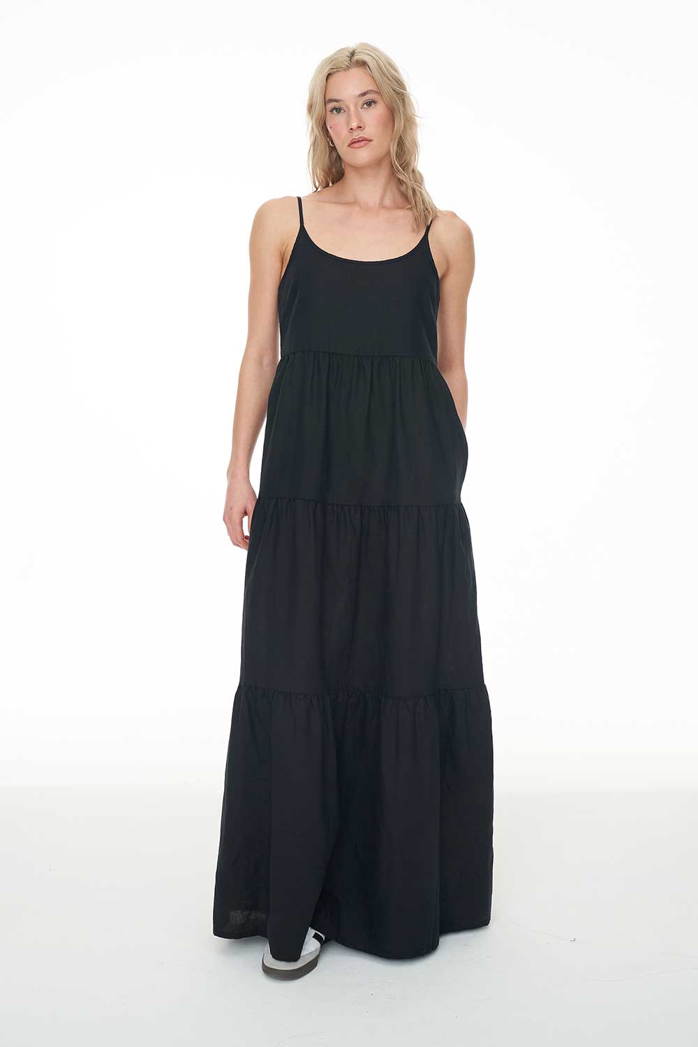 HUFFER // Lin-In Resort Dress BLACK