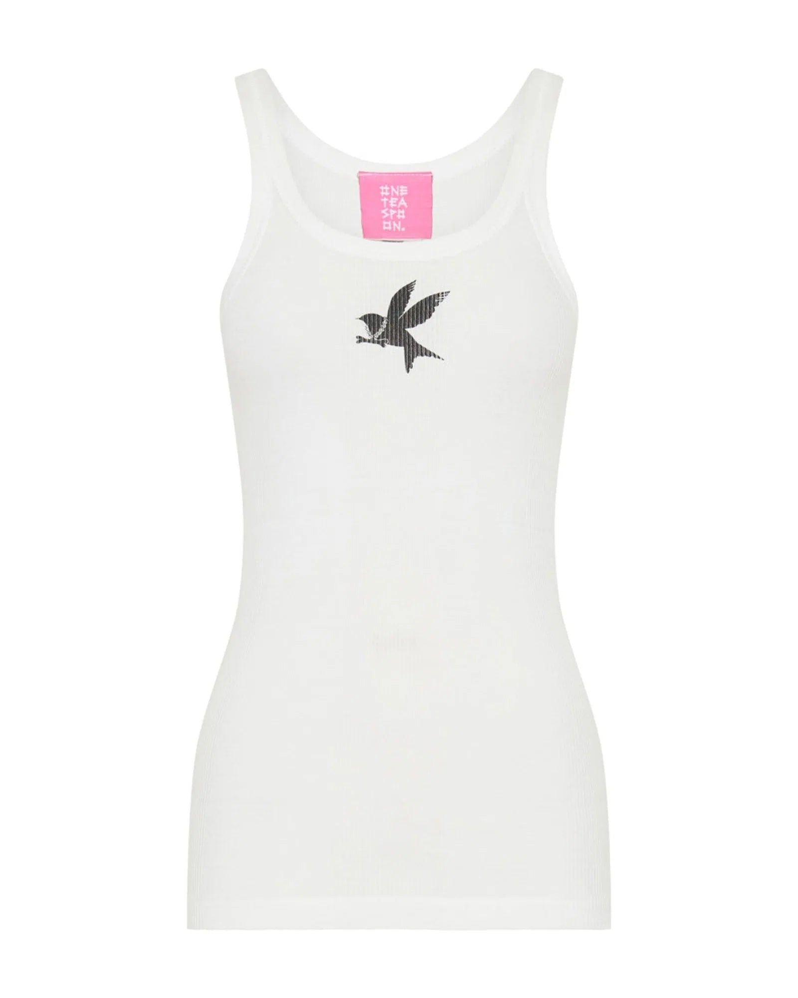 Bower Bird Rib Singlet WHITE