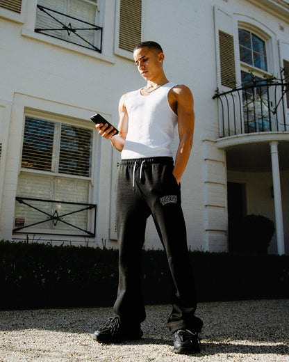 WNDRR // Banner Lounge Trackpant BLACK