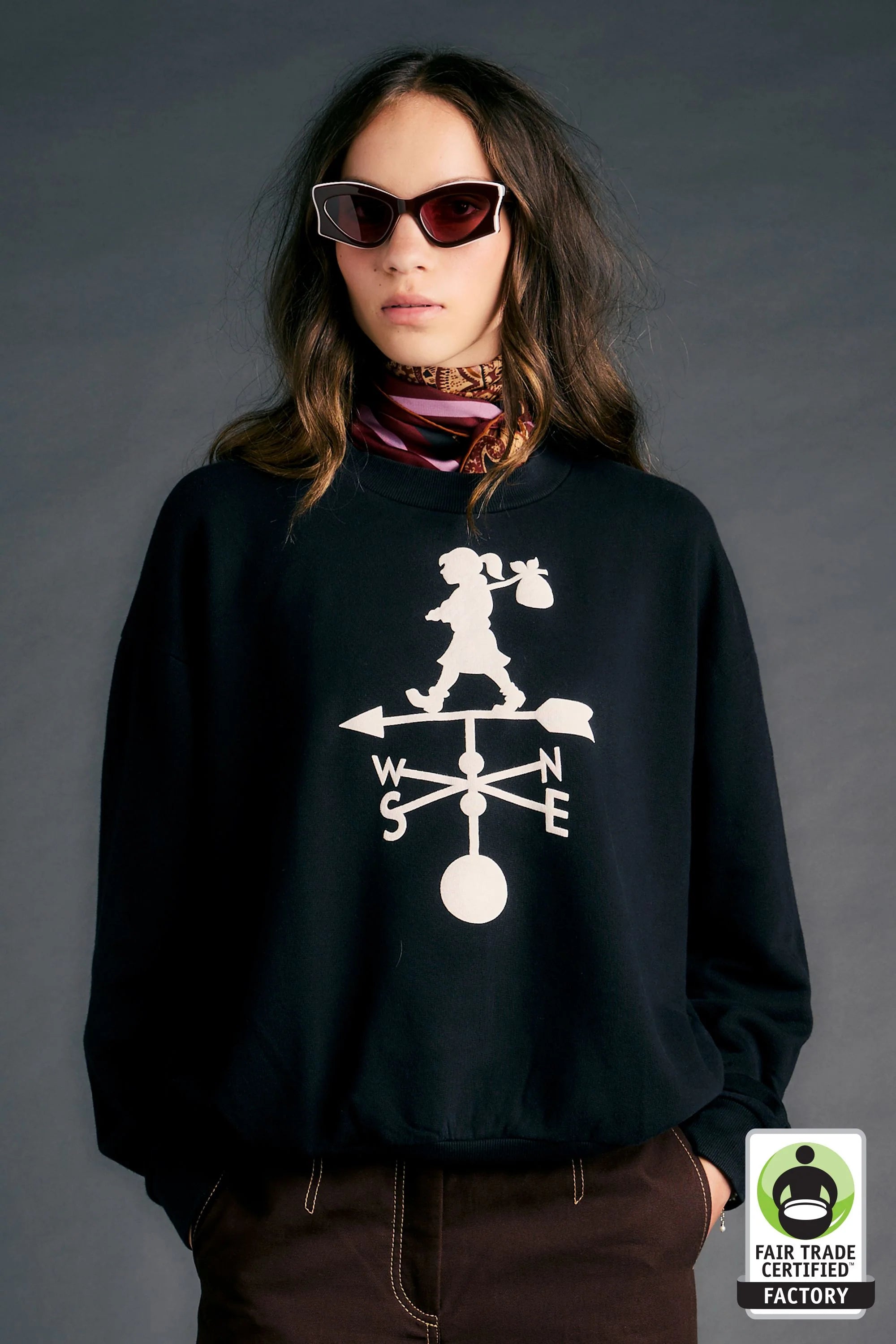 KAREN WALKER // Weather Shop Sweatshirt BLACK