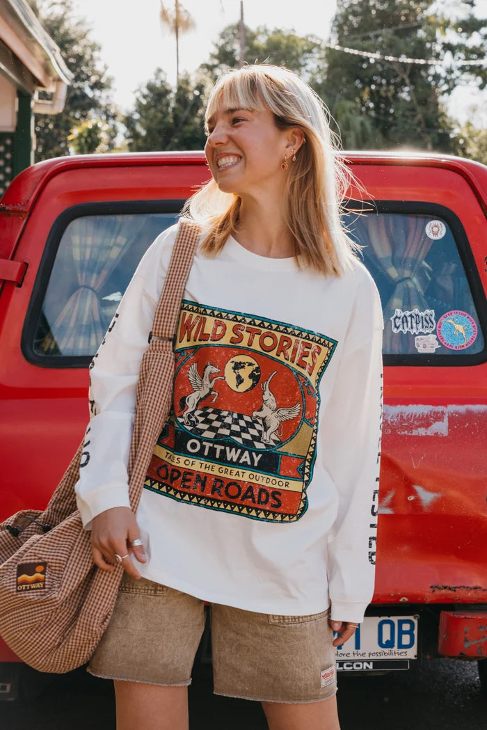 Wild Stories LS Tee WHITE