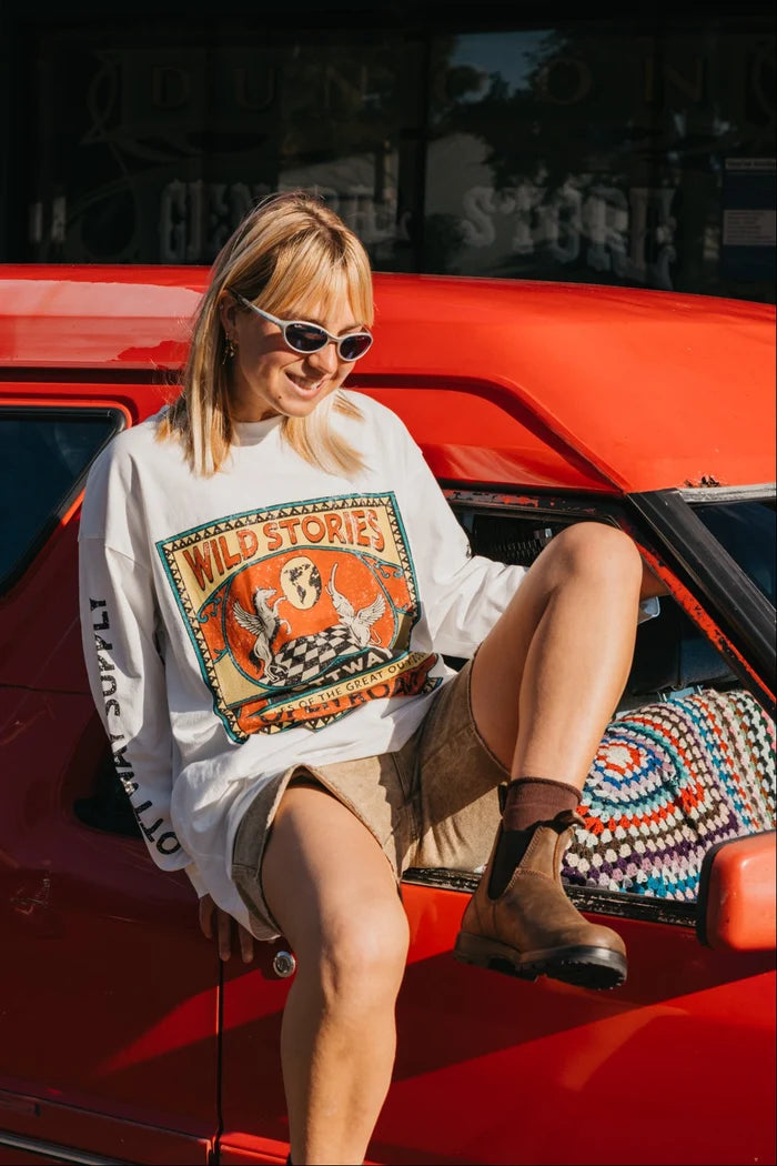 Wild Stories LS Tee WHITE