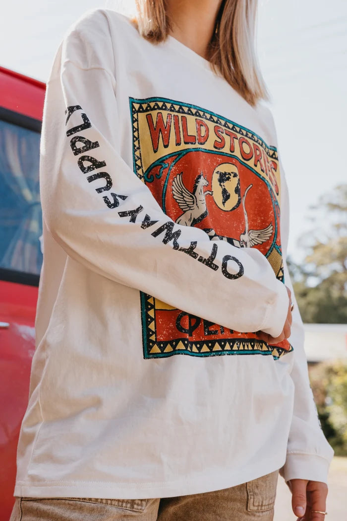 Wild Stories LS Tee WHITE