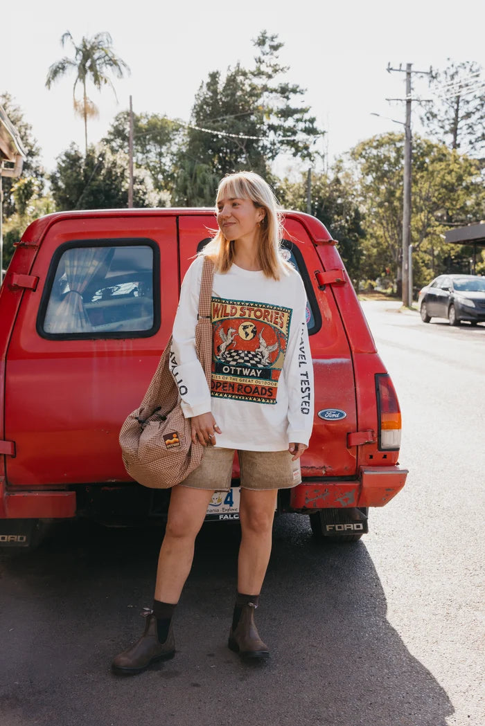 Wild Stories LS Tee WHITE