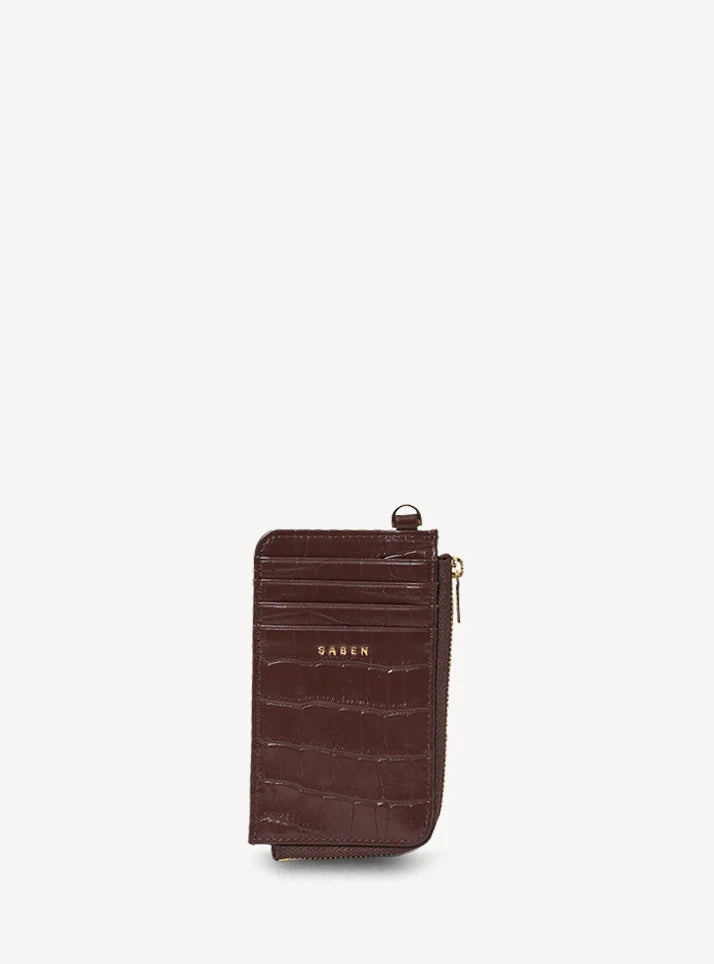 SABEN // Winona Card Holder ESPRESSO CROC