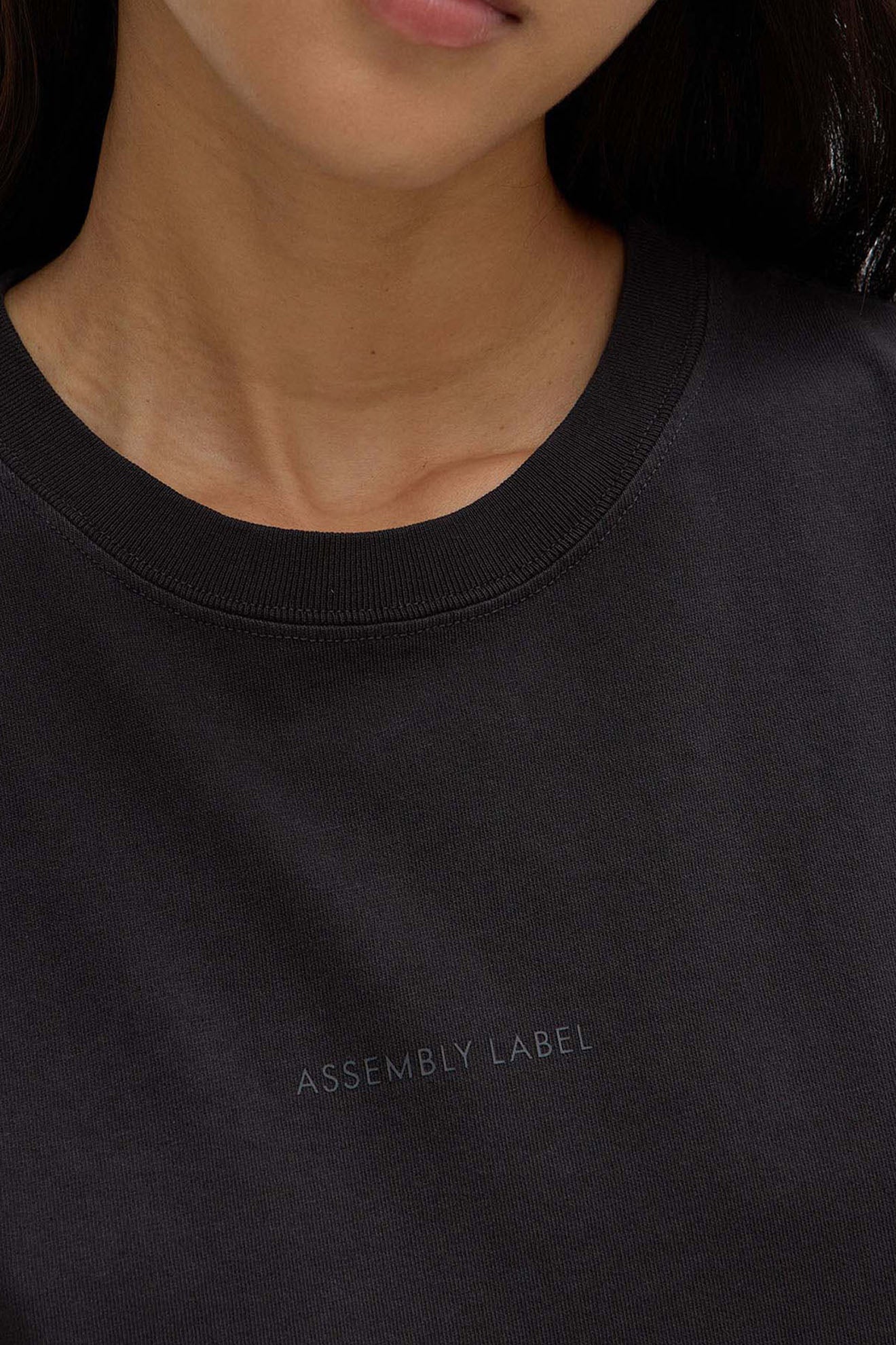 ASSEMBLY LABEL // Veiled Logo Tee WASHED BLACK