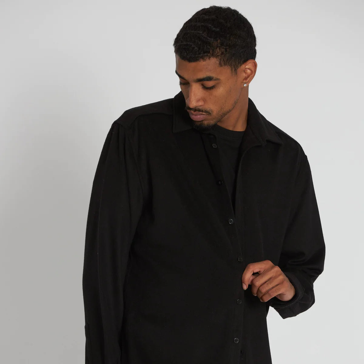 CRATE // Wool Blend Shirt BLACK
