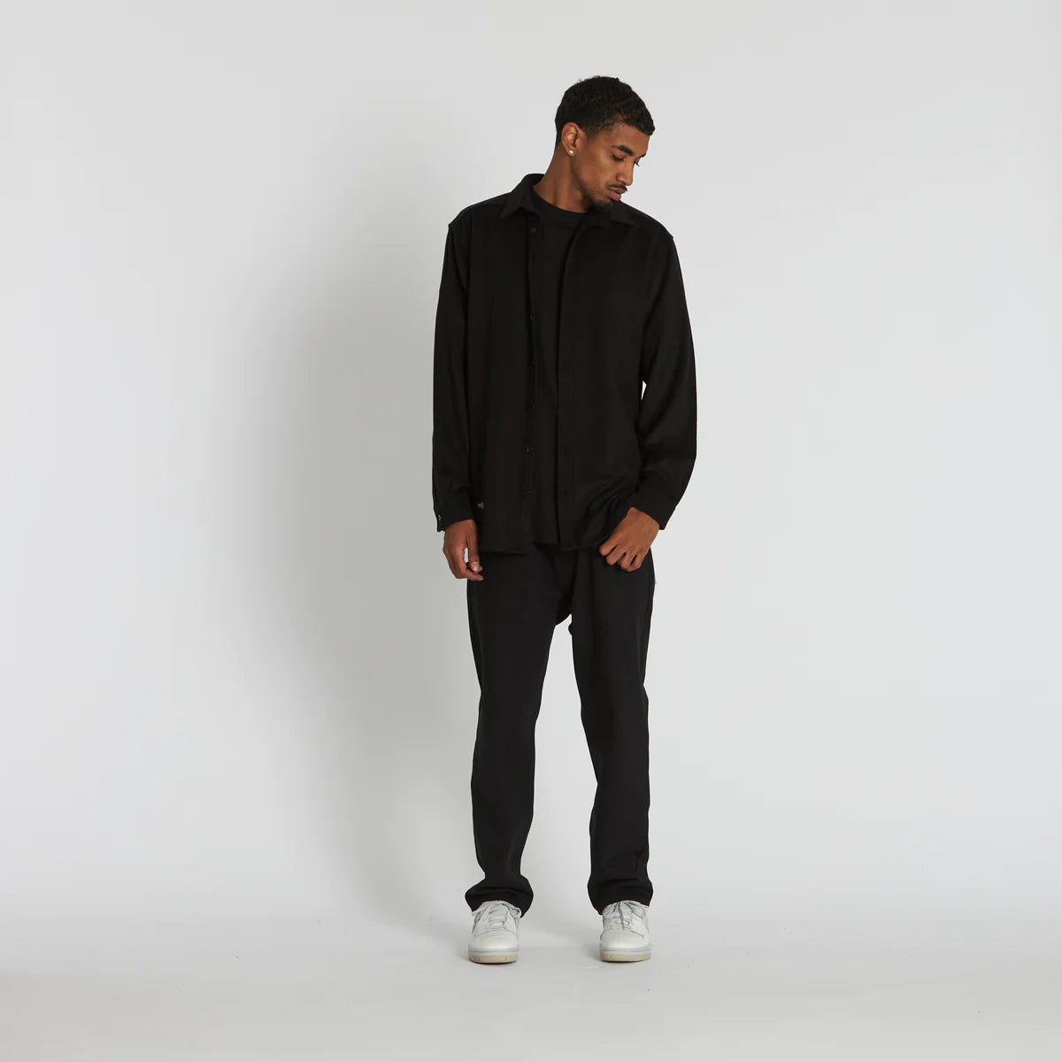 CRATE // Wool Blend Shirt BLACK