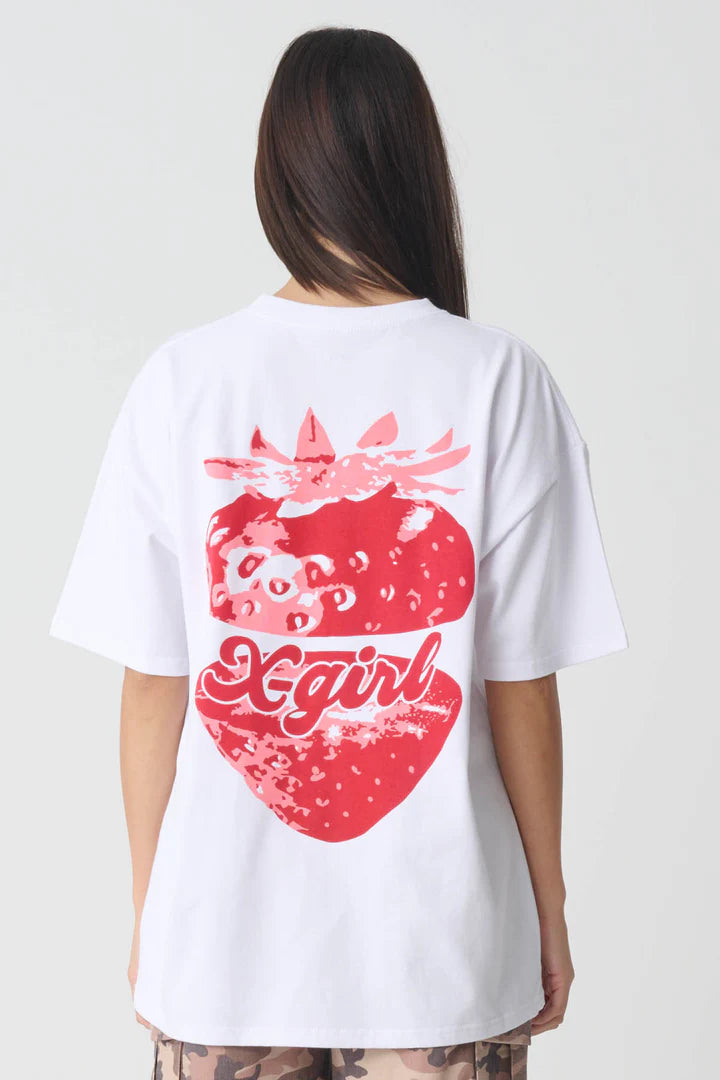 XGIRL // Strawberry Relaxed Tee WHITE