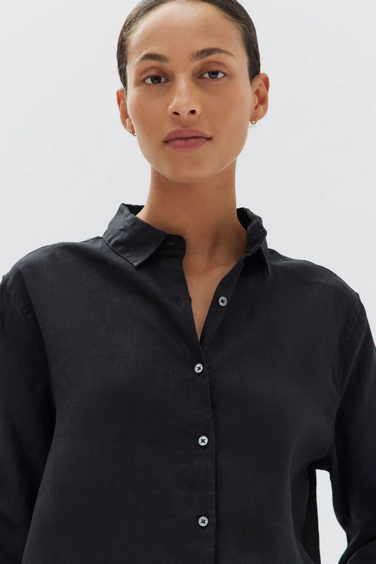 ASSEMBLY LABEL // Xander Long Sleeve Shirt BLACK