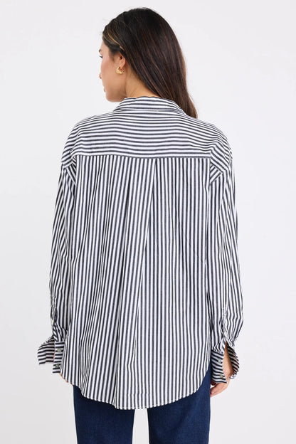 STORIES BE TOLD // You Got This Poplin Oversized Shirt BLACK