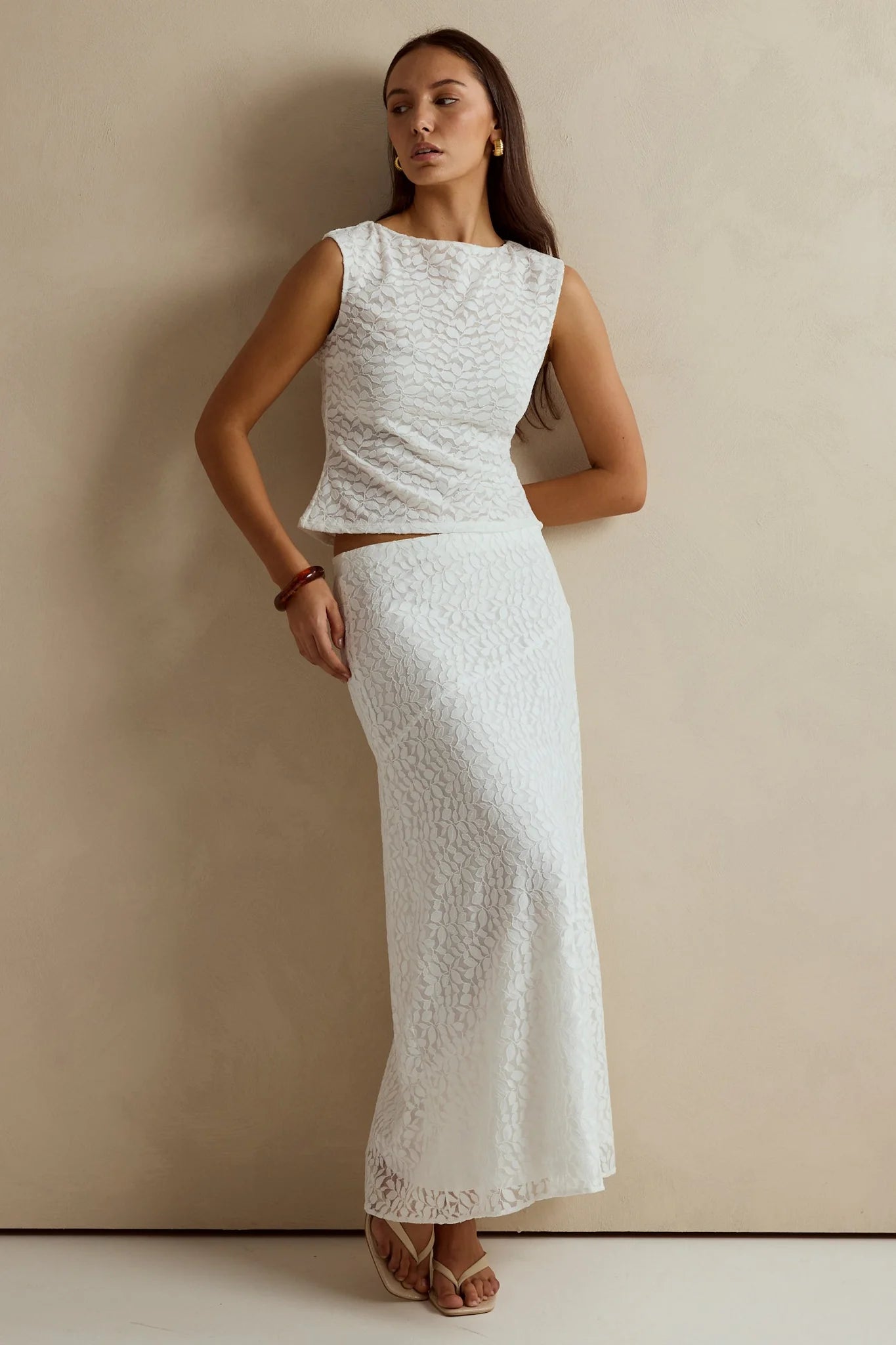 STORIES BE TOLD // Zeus Lace Maxi Skirt ECRU