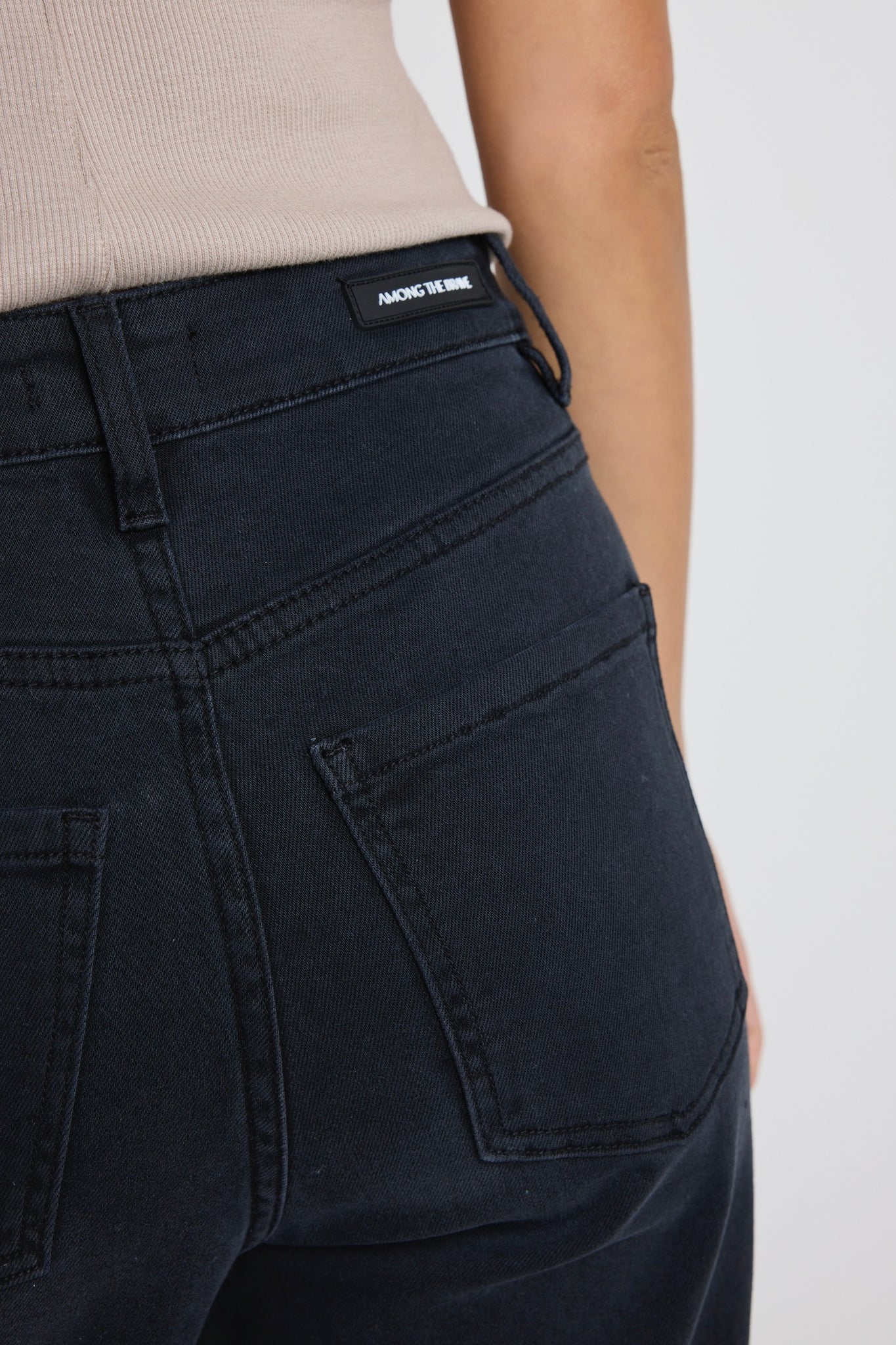 AMONG THE BRAVE // Zoey High Rise Wide Leg Pocket Jean BLACK