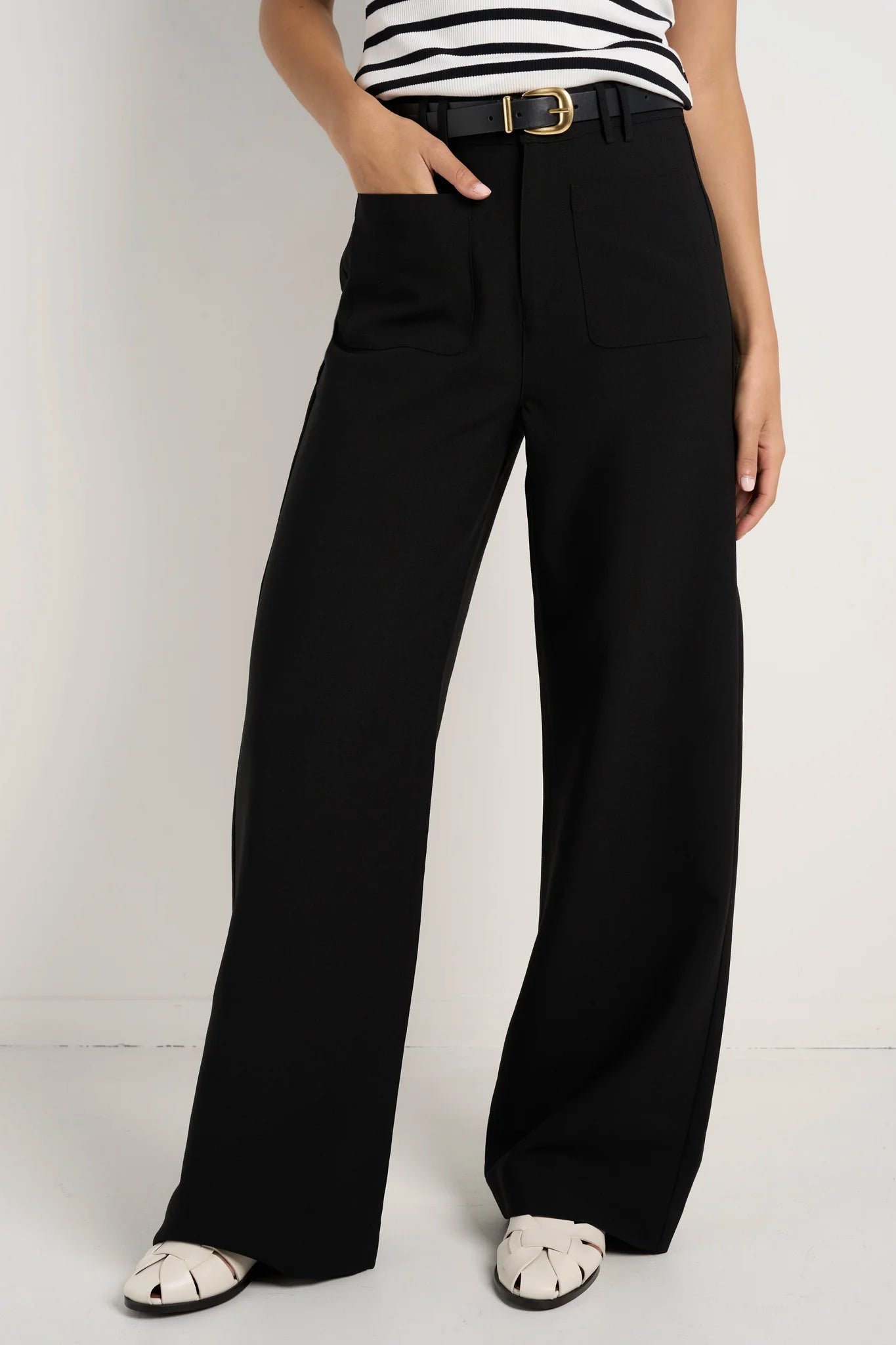AMONG THE BRAVE // Zoey Tailored Wide Leg Pants BLACK