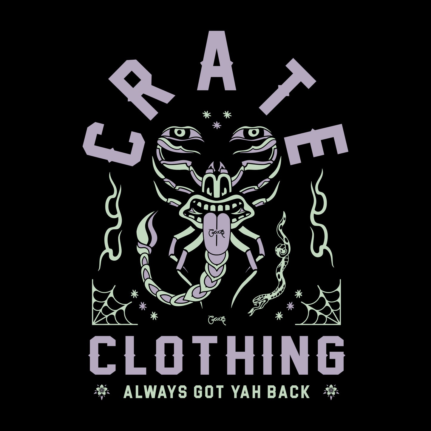 CRATE // Always Got your Back Tee BLACK/GLOW