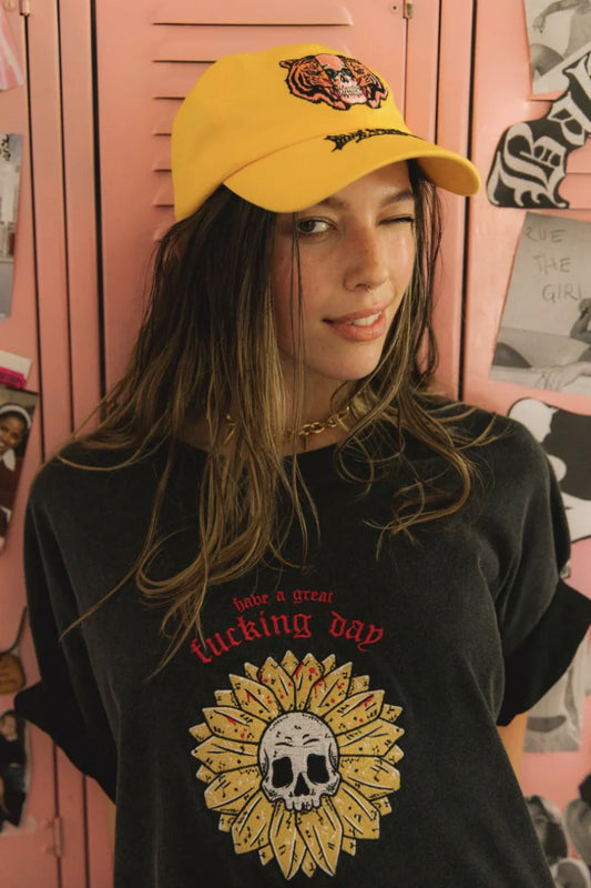 BILLY BONES // Skull Flash Dad Cap Lemon