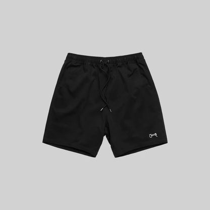 CRATE // Scripted Stamp Walk Shorts BLACK