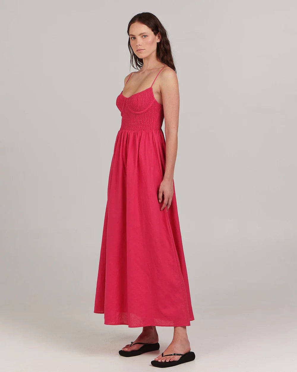 CHARLIE HOLIDAY // Marcey Maxi Dress FUSHCIA