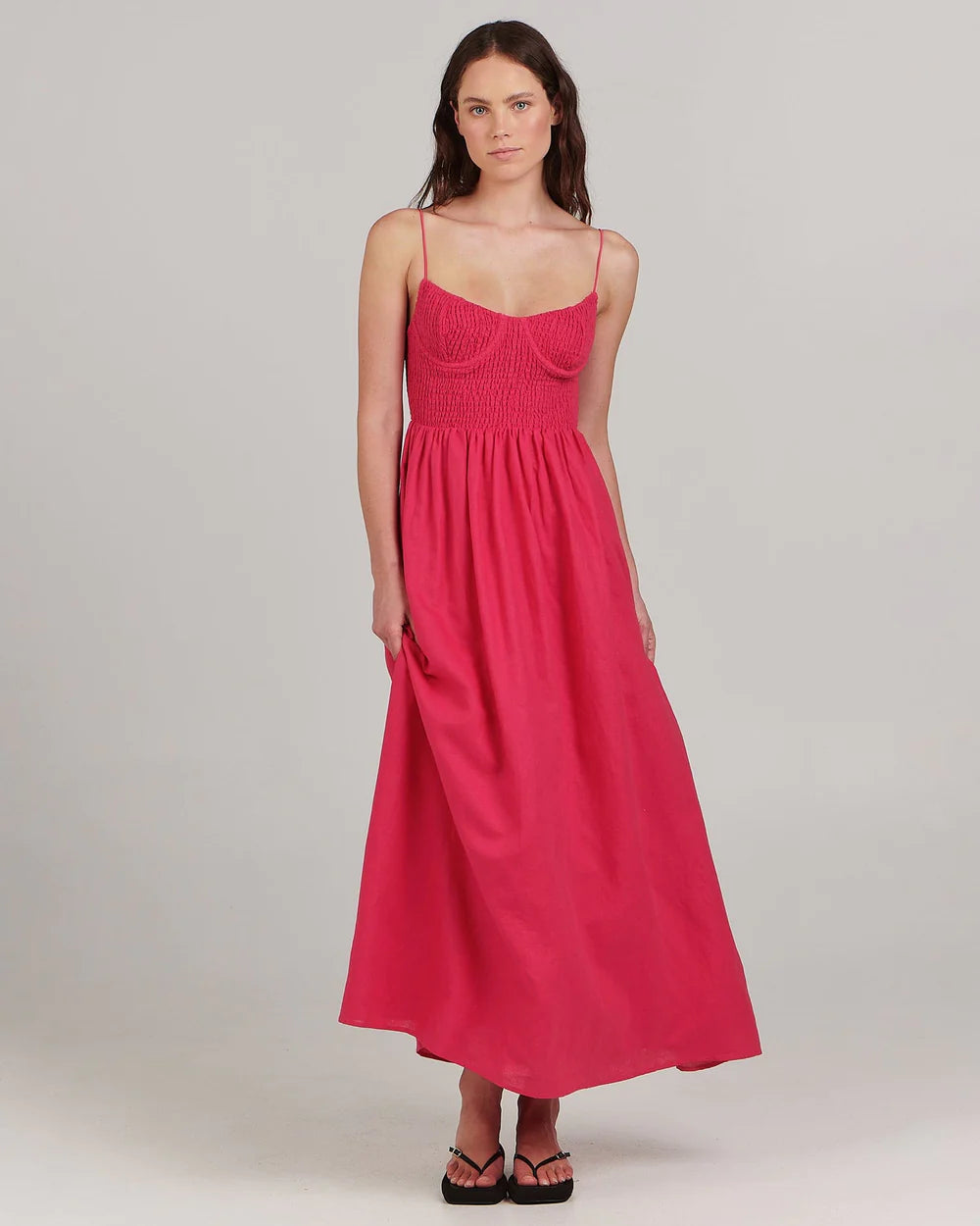 CHARLIE HOLIDAY // Marcey Maxi Dress FUSHCIA