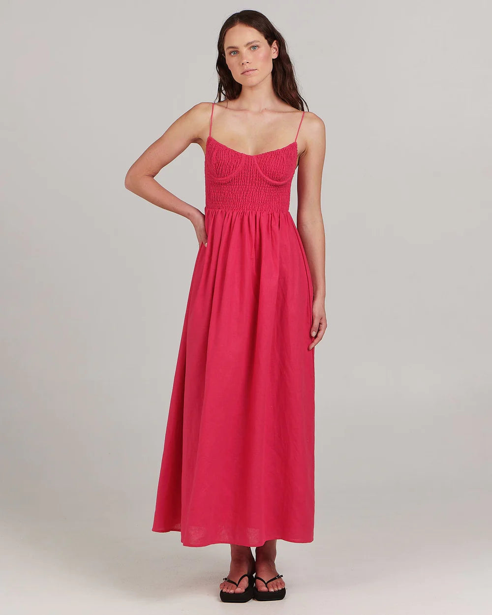 CHARLIE HOLIDAY // Marcey Maxi Dress FUSHCIA