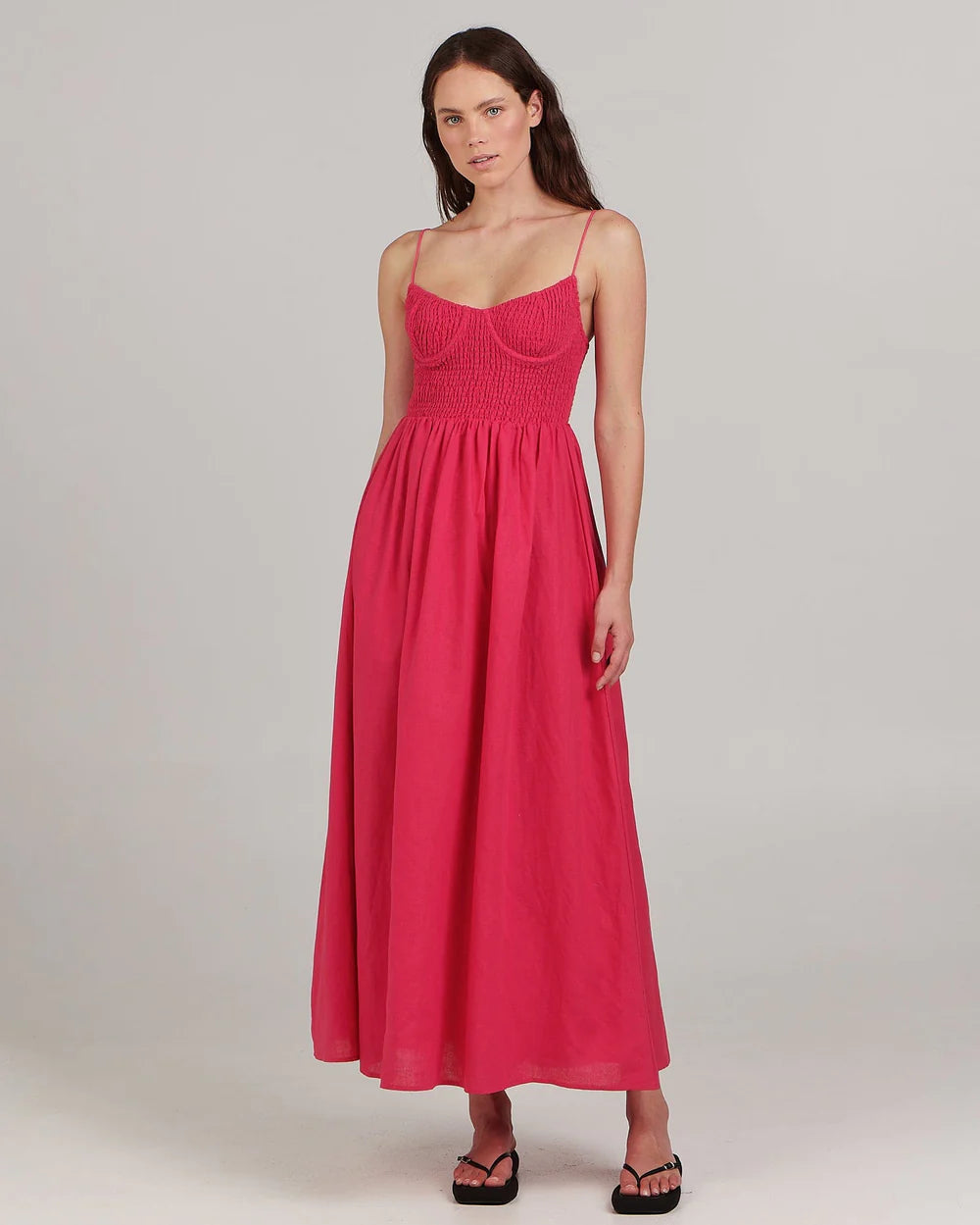 CHARLIE HOLIDAY // Marcey Maxi Dress FUSHCIA