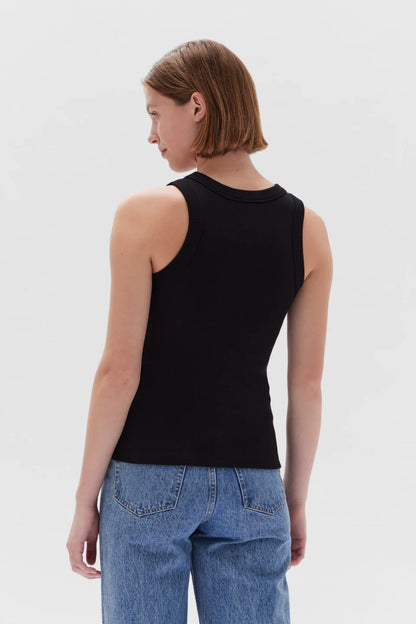 ASSEMBLY LABEL // Miana Organic Rib Tank BLACK