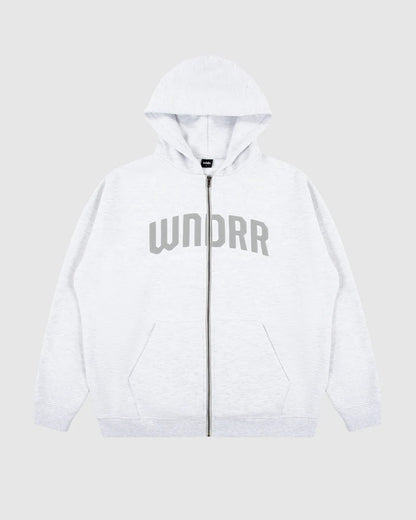 WNDRR // Feud Zip Hood Sweat WHITE MARLE
