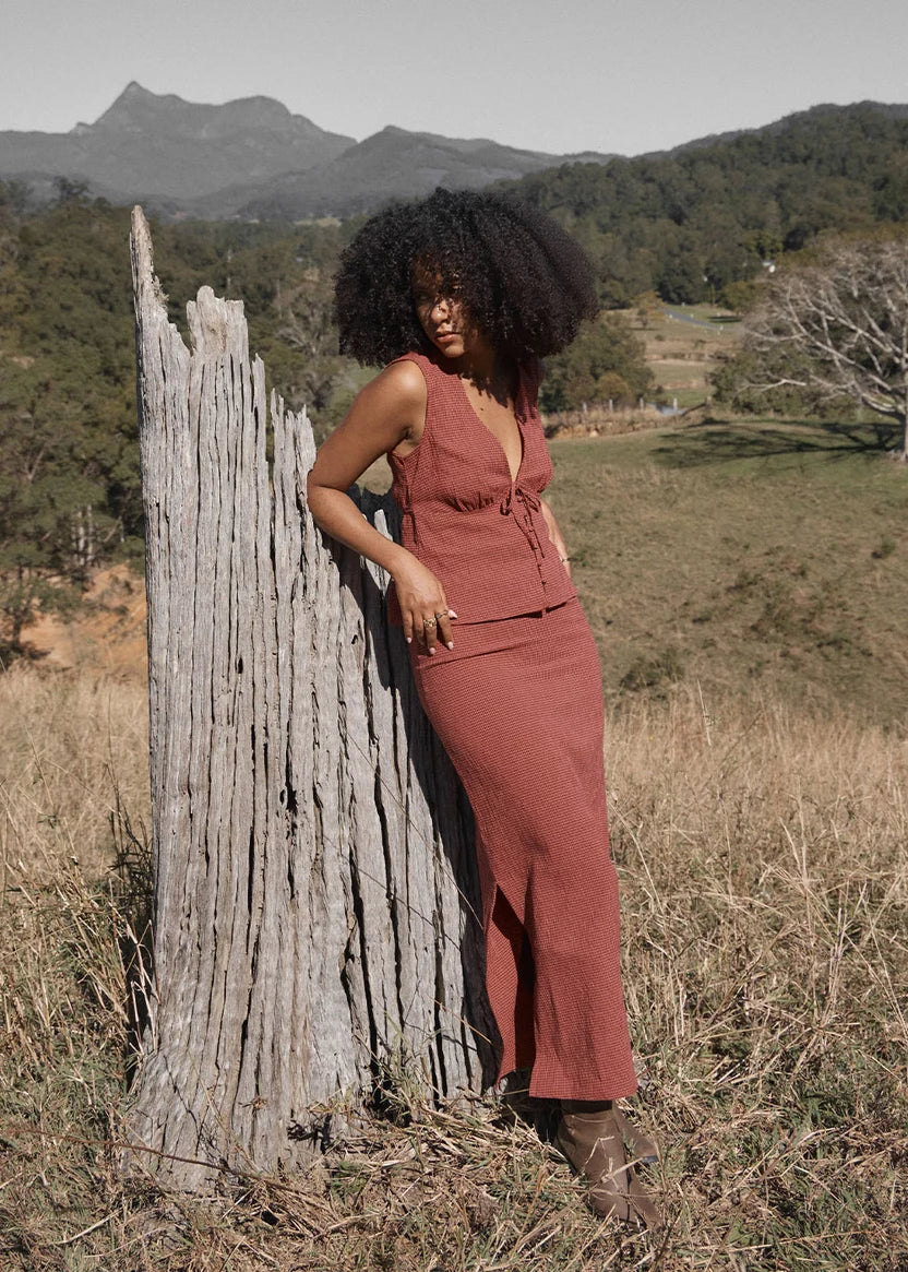 Kali Maxi Skirt INDY ROSE CHECK