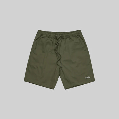 CRATE // Scripted Stamp Walk Shorts KHAKI
