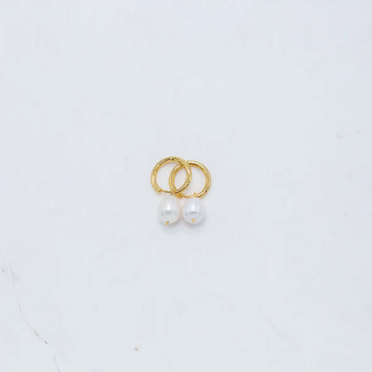 S O P H I E // Pearl Hoop Huggies
