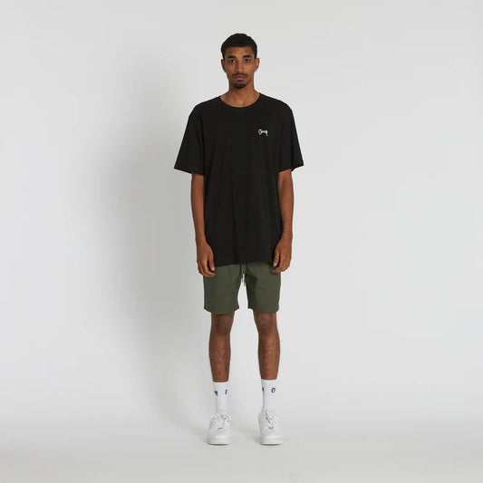 CRATE // Scripted Stamp Walk Shorts KHAKI