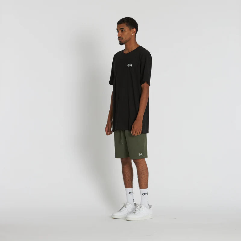 CRATE // Scripted Stamp Walk Shorts KHAKI
