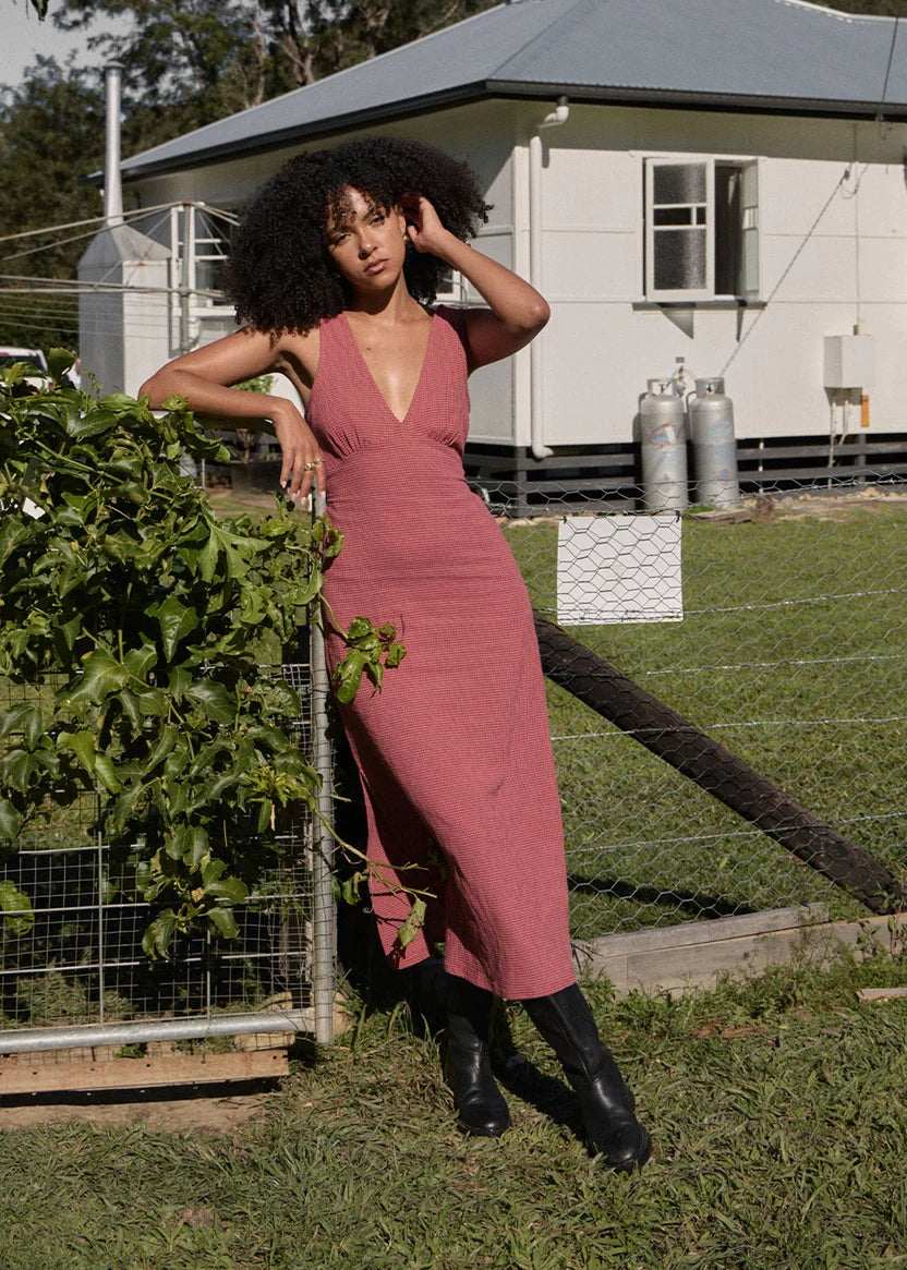 Tully Seerseeker Maxi Dress INDY ROSE CHECK