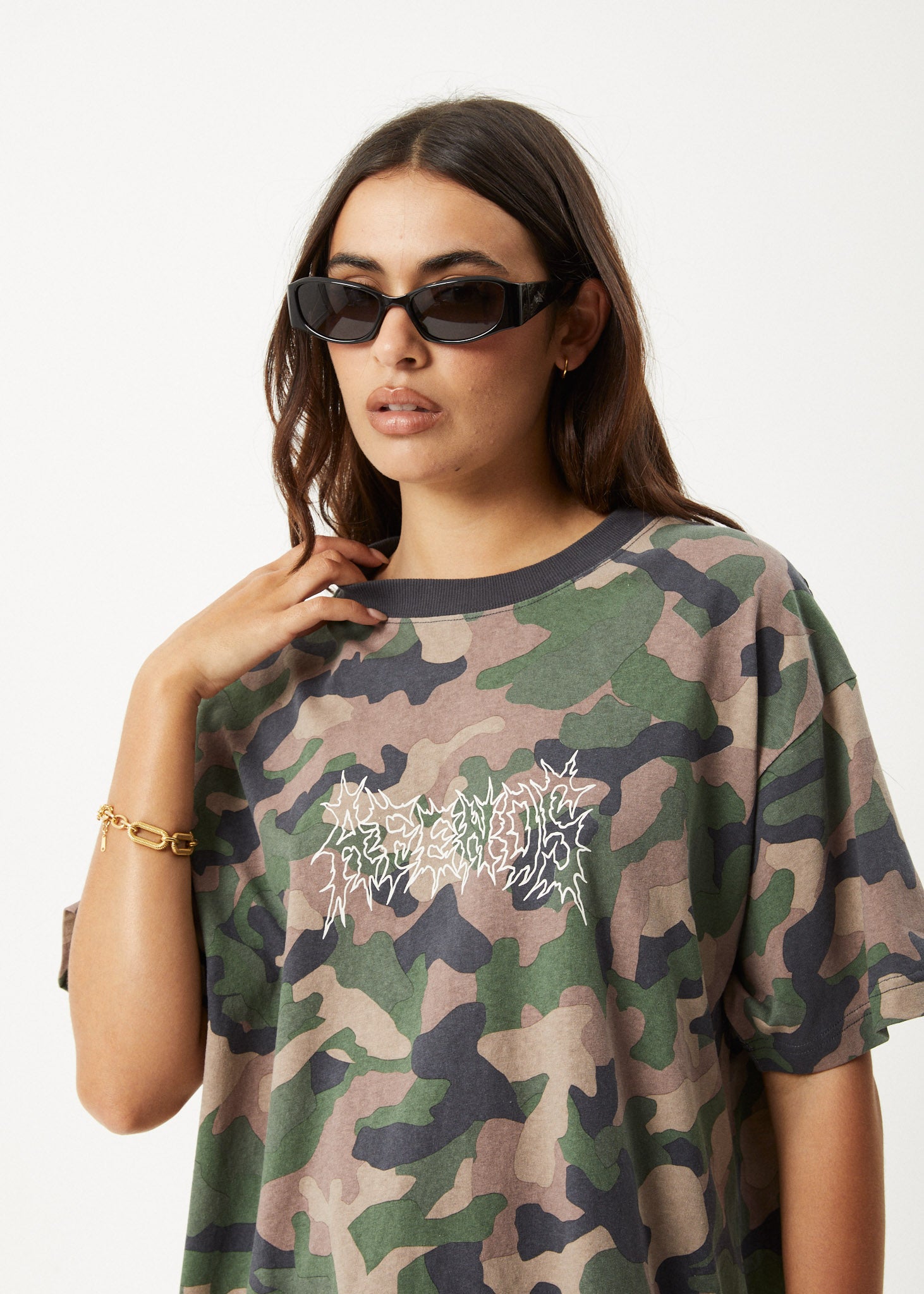 AFENDS // Hidden Boxy T-Shirt CAMO