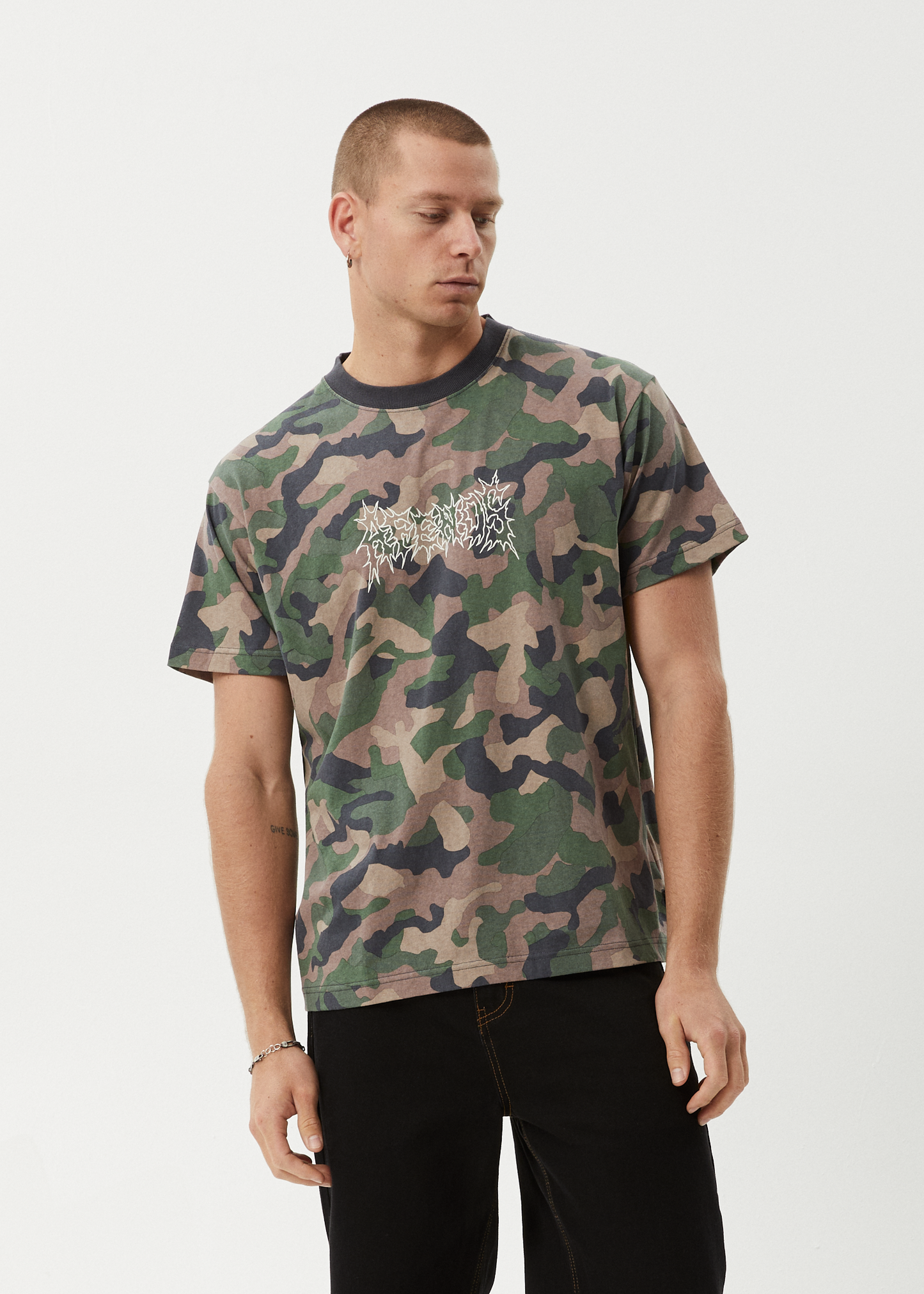 AFENDS // Hidden Boxy T-Shirt CAMO