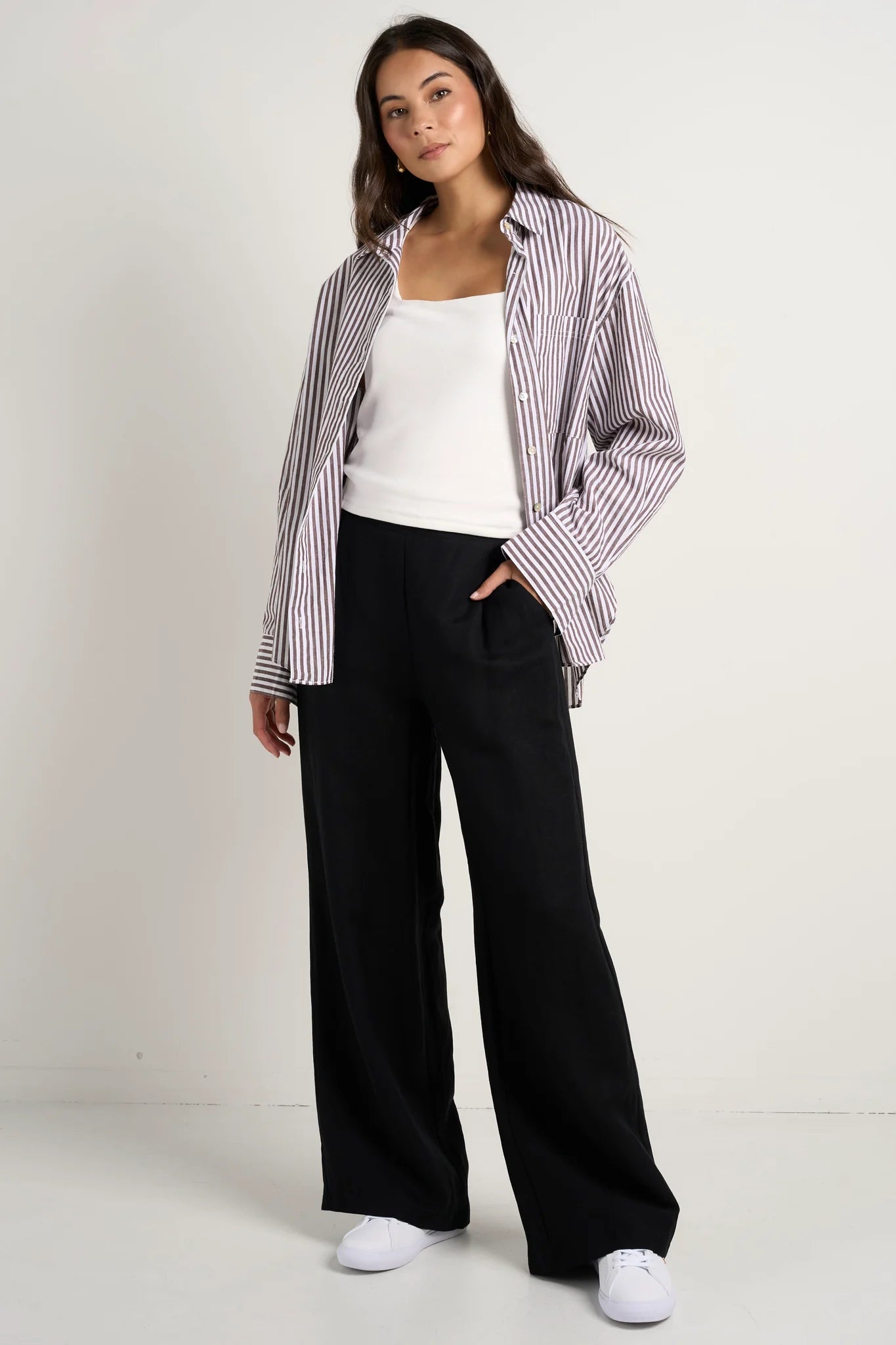 STORIES BE TOLD // You Got This Poplin Oversized Shirt CHOCOLATE