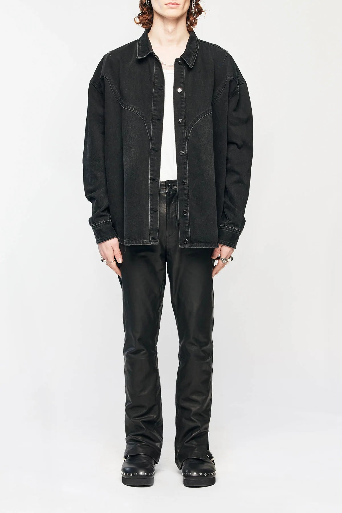 STOLEN GIRLFRIENDS CLUB // Western Overshirt UNISEX WASHED BLACK