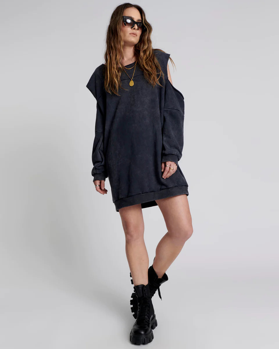 ONE TEASPOON // Hold Tight Sweater Dress BLACK ACID