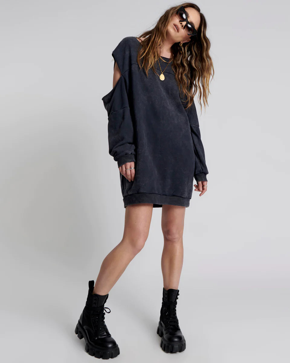 ONE TEASPOON // Hold Tight Sweater Dress BLACK ACID
