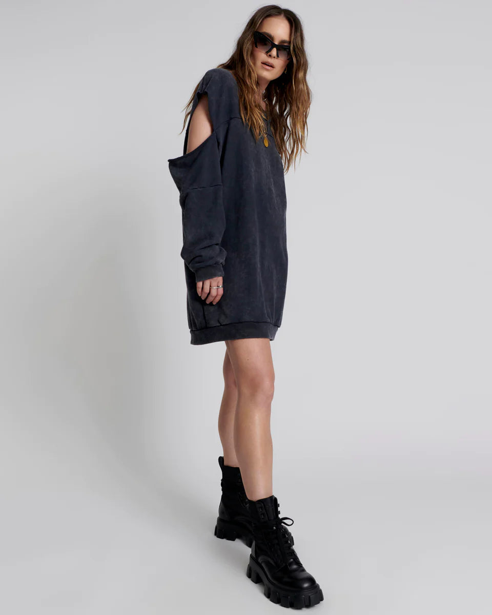 ONE TEASPOON Hold Tight Sweater Dress BLACK ACID