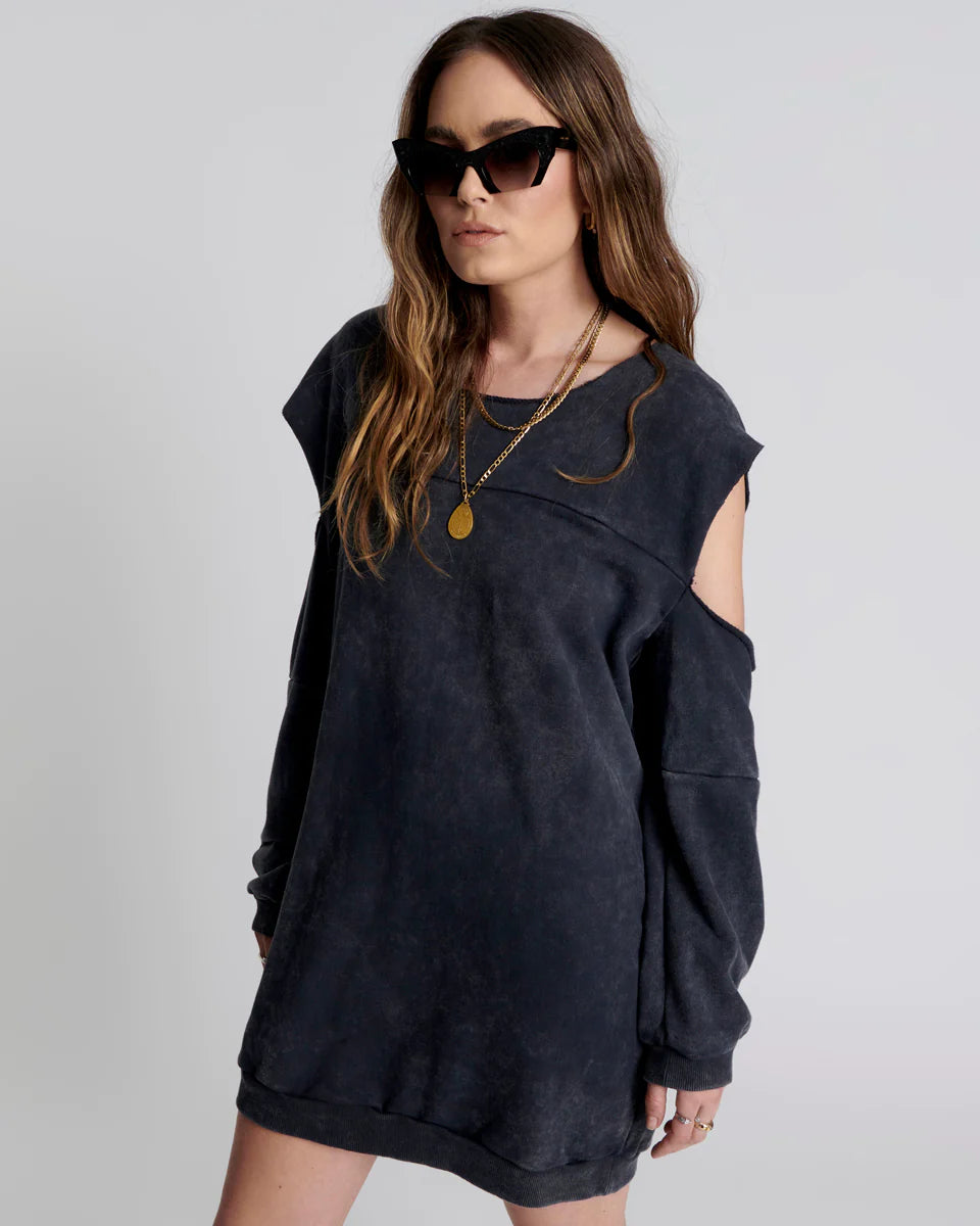 ONE TEASPOON // Hold Tight Sweater Dress BLACK ACID