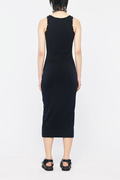 STOLEN GIRLFRIENDS CLUB // Studded Hearts Midi Dress BLACK