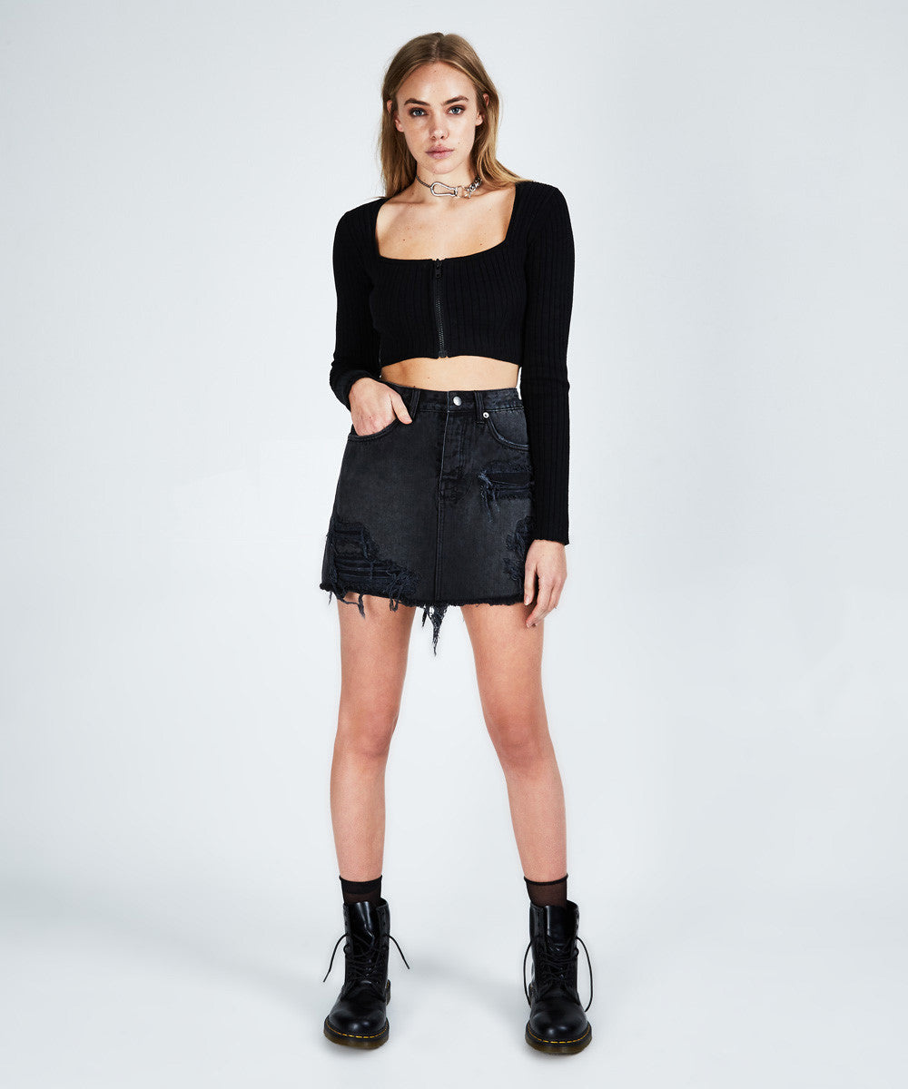 KSUBI // Mini Moss Skirt RECALL BLACK