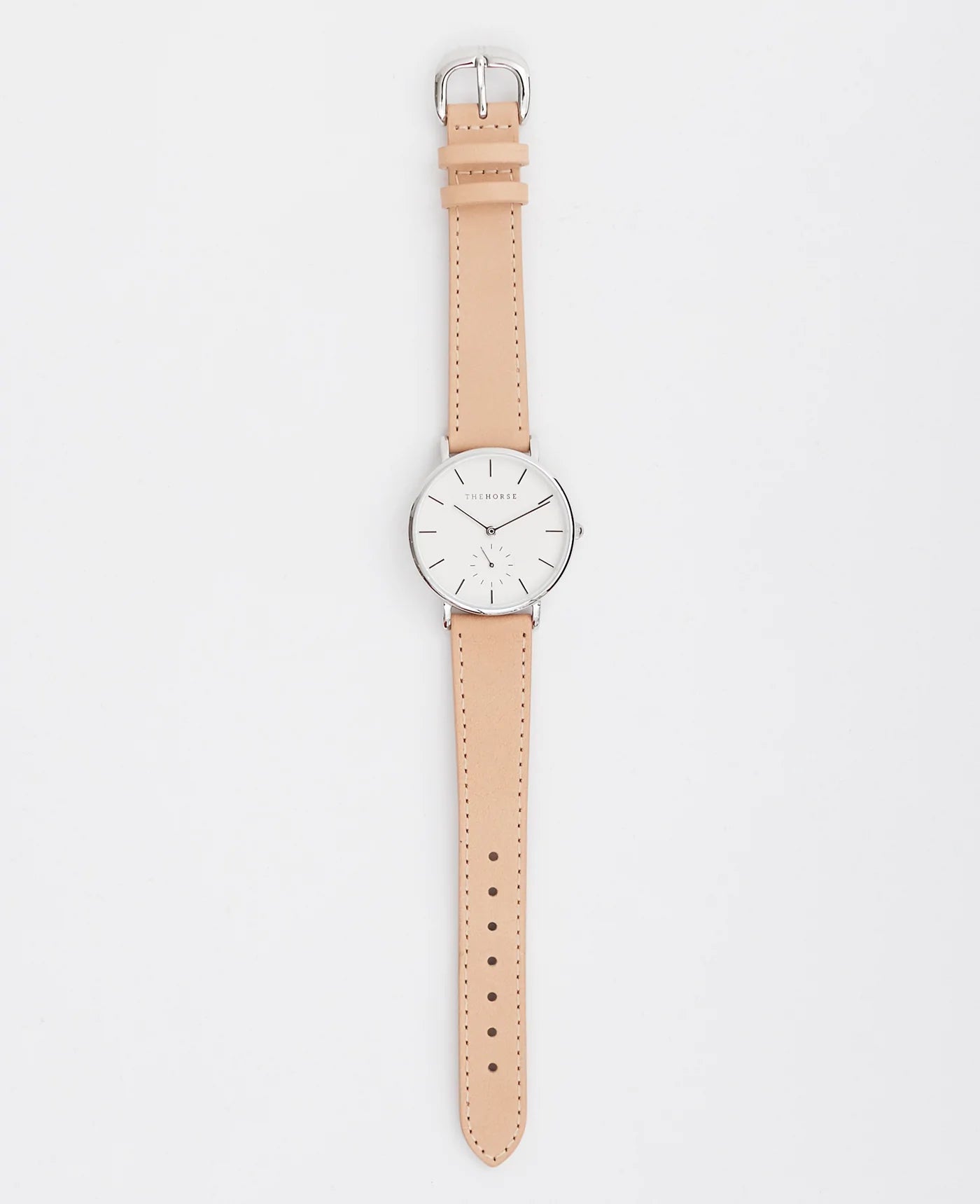 THE HORSE // The Classic SILVER / WHITE DIAL / NUDE LEATHER