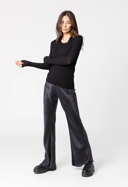 REMAIN // Burke Rib Knit Top BLACK